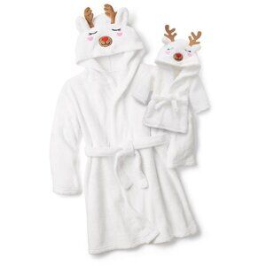 American Girl Reindeer Robe - Girls Size M 10-12 and Matching 18" Doll Robe Set